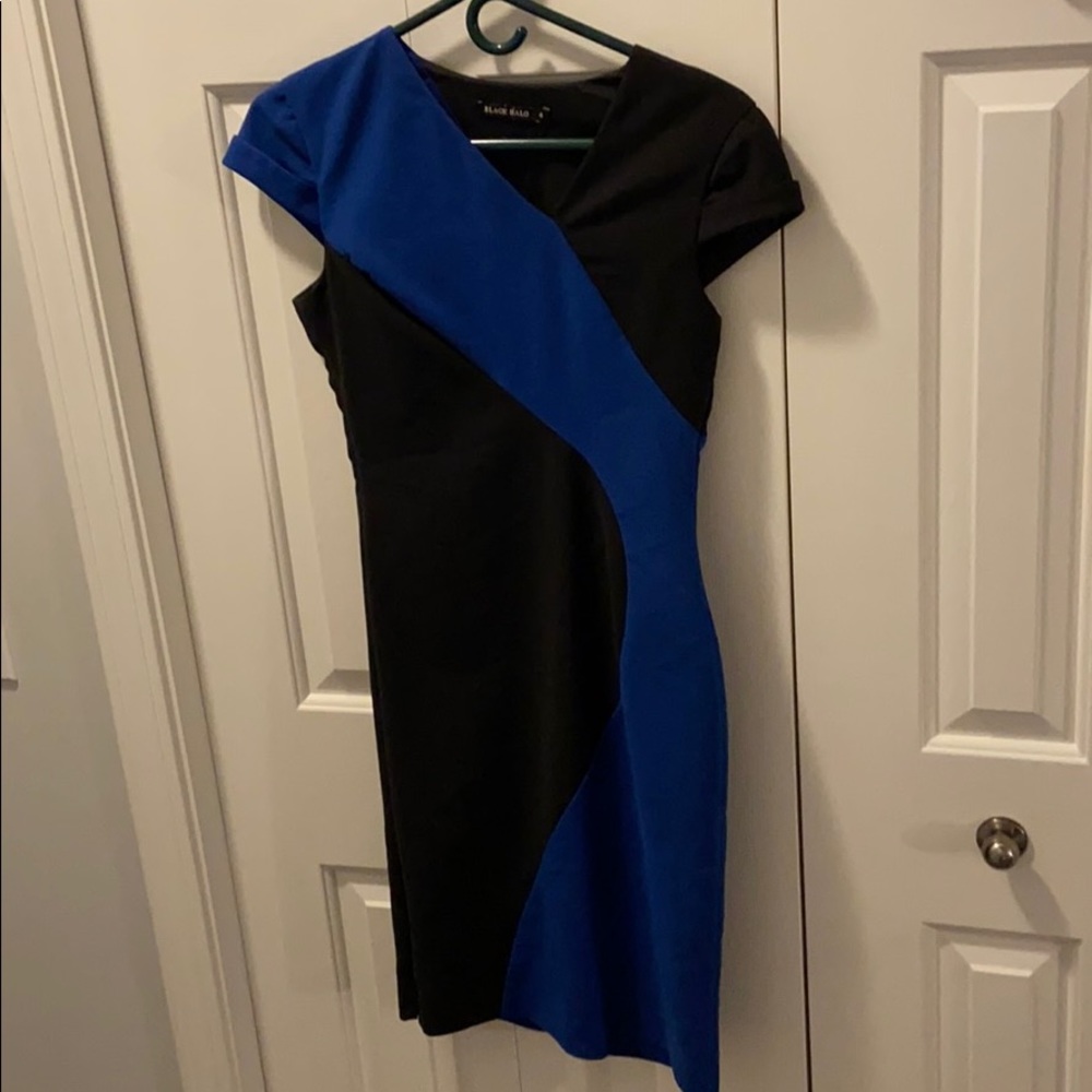 Black Halo blue/black dress size 4